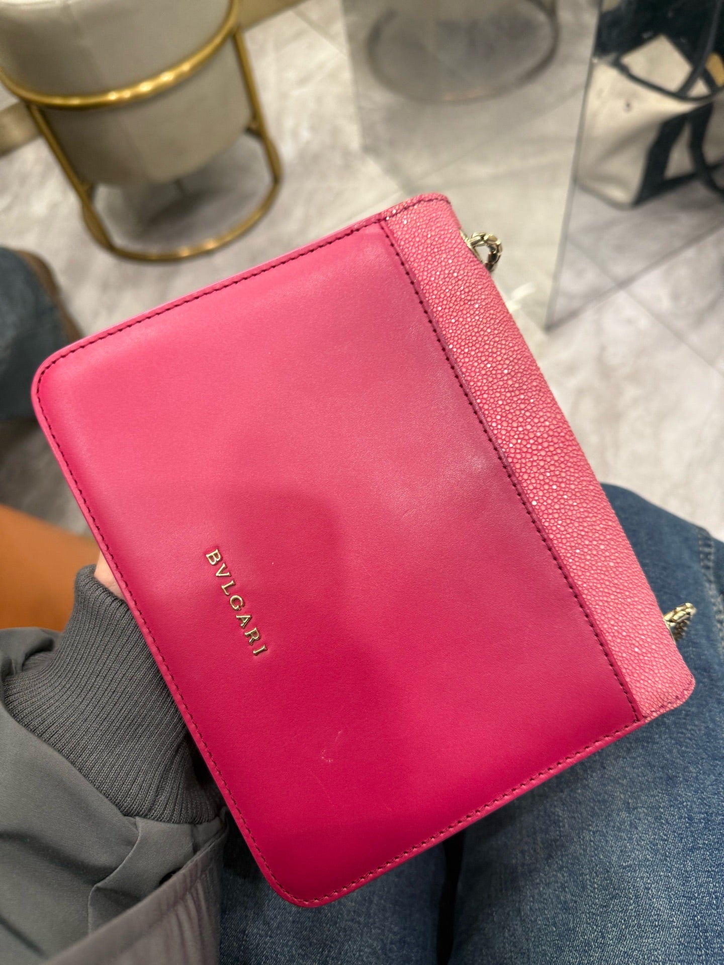 Bvlgari - Serpenti Forever Chain Bag - Exotic leathers - Stingray and Leather - Pink - (small)