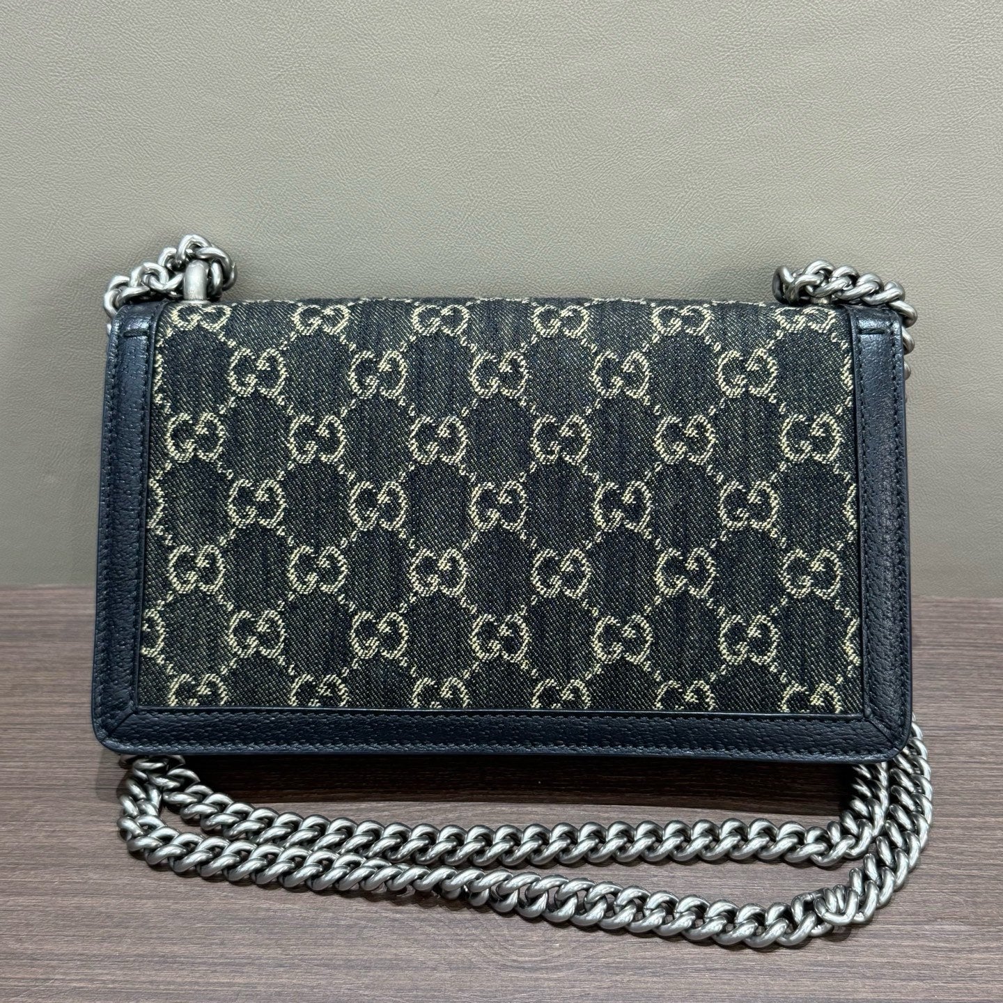 Gucci - Dionysus - Black GG denim with black grained leather trim - Black - (Medium)