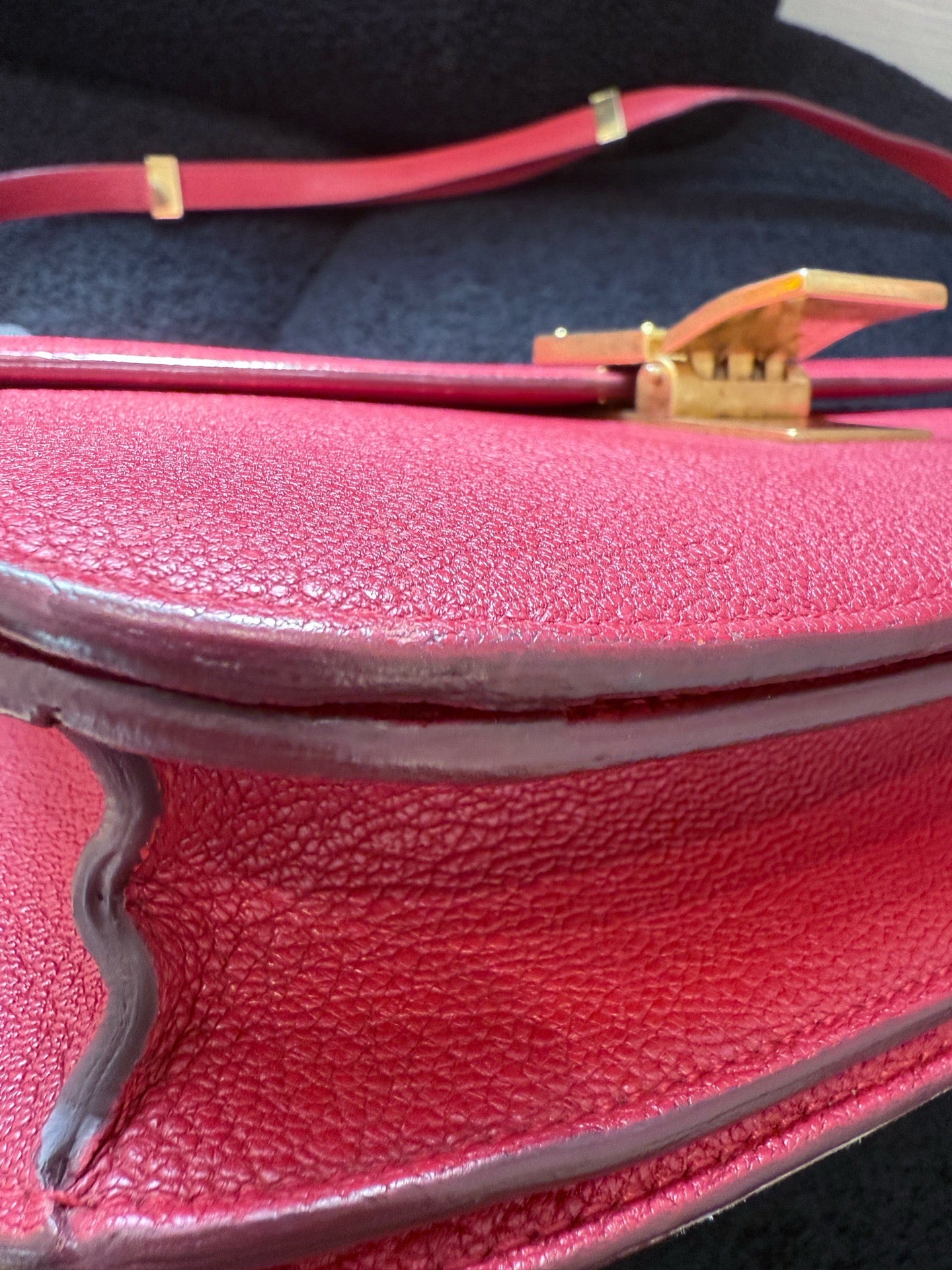Celine - Classic Box - Grained leather - Red - (Small)