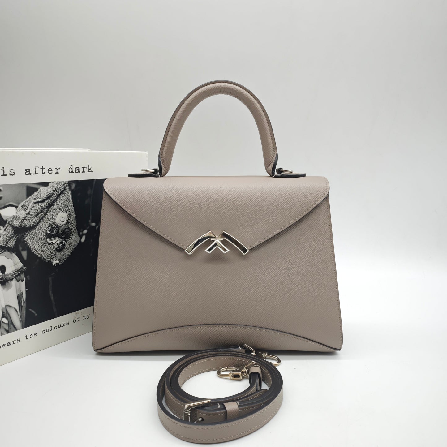Moynat - Rejane - Grained leather - Elephant Grey with Silver-Tone Hardware - (Small)