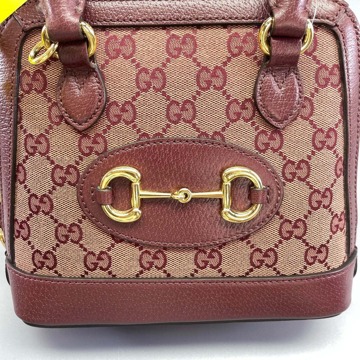 Gucci - Gucci 1955 Mini Top Handle Bag - GG Supreme canvas with leather trim - Burgundy - (mini)