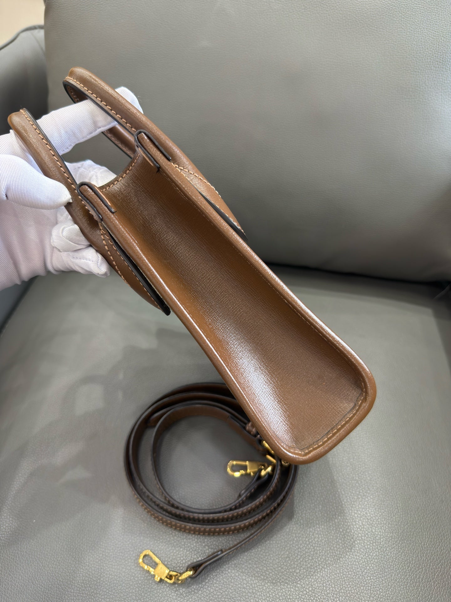 Gucci - Ophidia Mini Tote - GG Supreme canvas with leather trim - Beige and Brown - (mini)