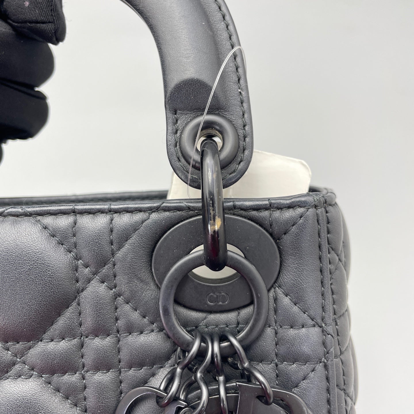 Dior - Lady Dior Mini - Matte Cannage-quilted leather - Black - (mini)