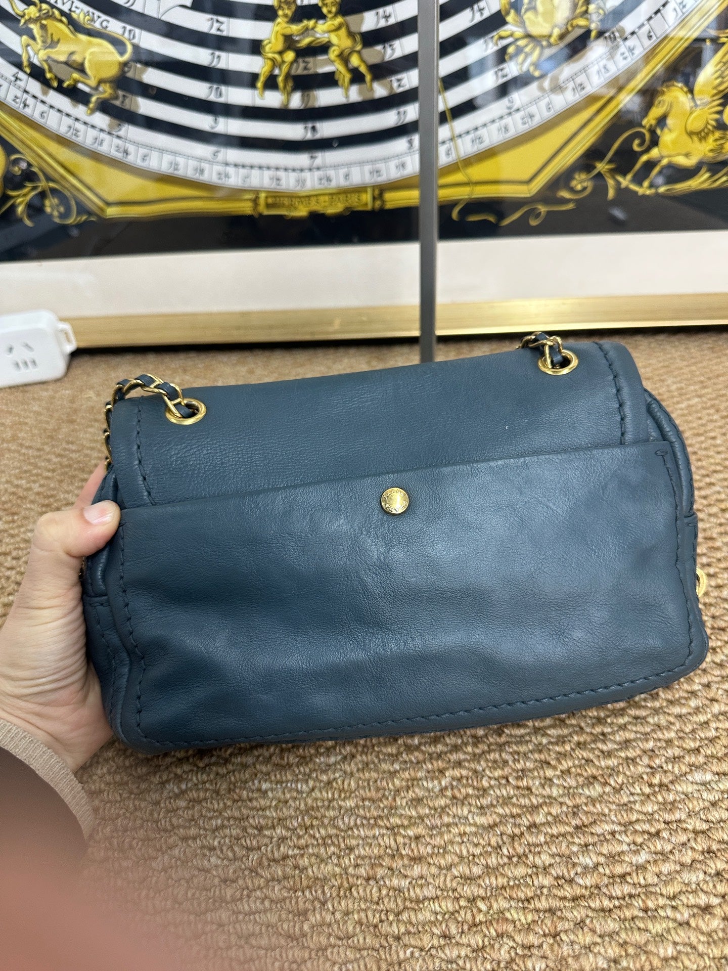 Prada - Yuanbao Flap Crossbody Bag - Leather - Blue - (mini)
