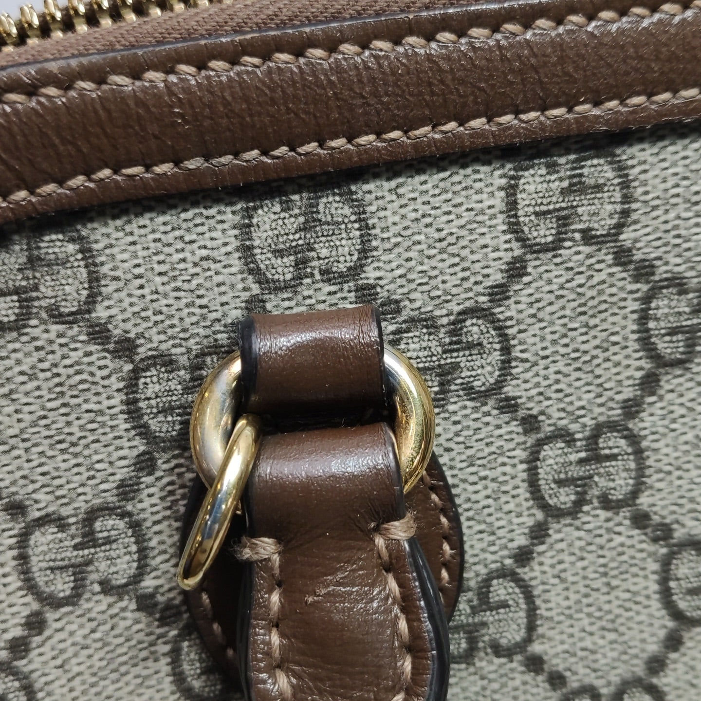 Gucci - Horsebit 1955 - GG Supreme canvas with leather trim - Beige and Brown - (small)