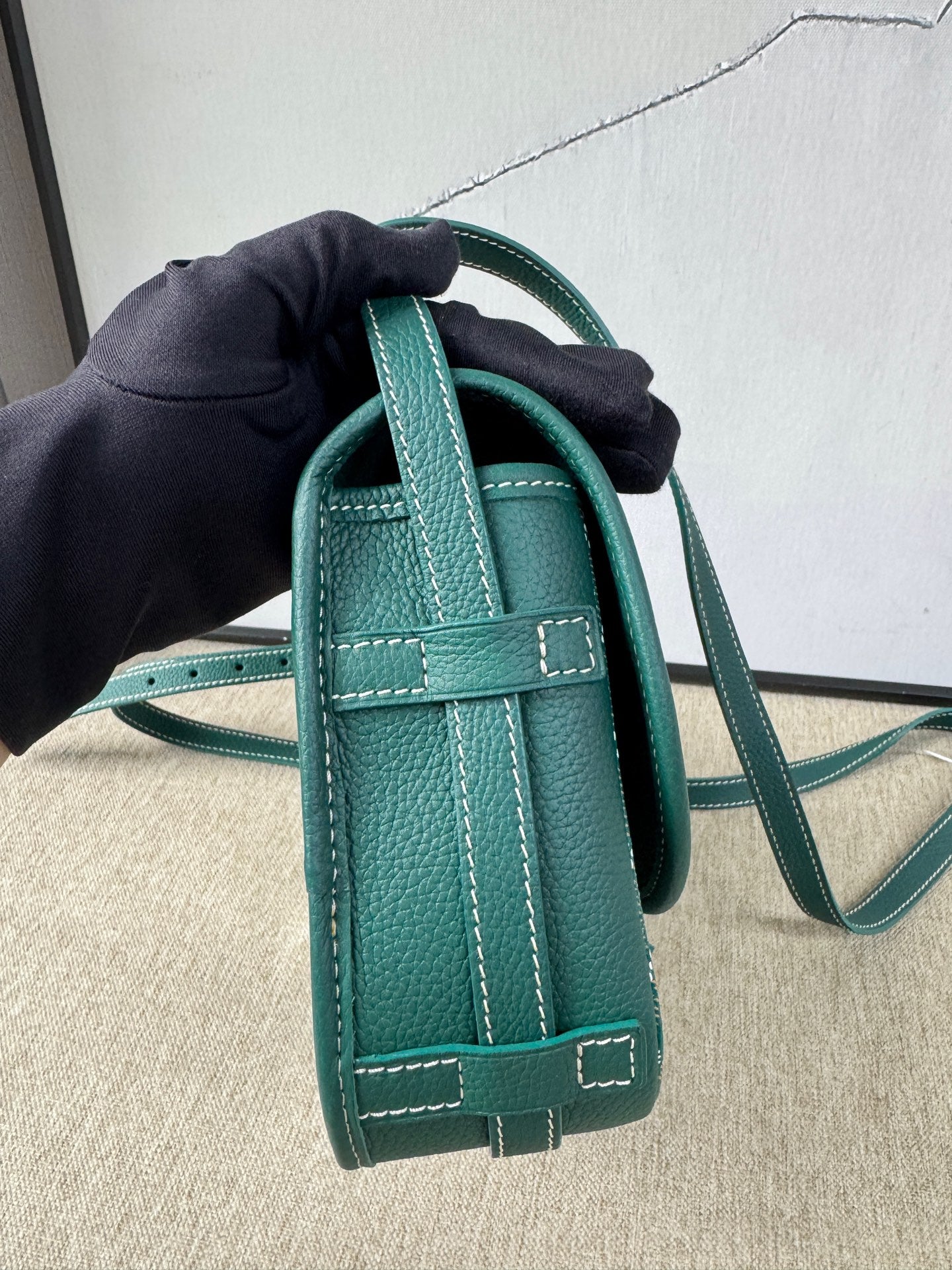 Goyard - Belvedere Messenger Bag - Goyardine canvas with pebbled leather trim - Green - (Small)