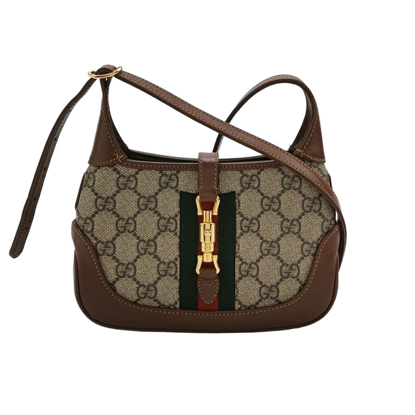 Gucci - Jackie 1961 Mini Bag - GG Supreme canvas with Leather trim - Beige and Brown - (mini)