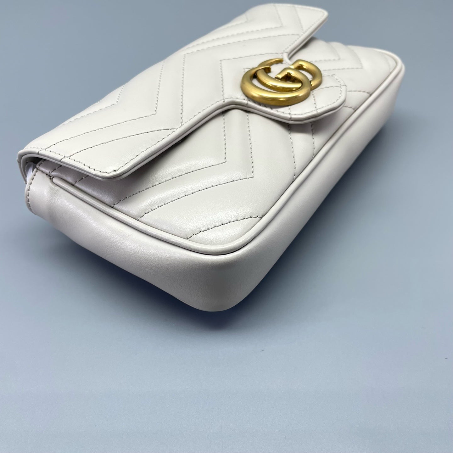Gucci - GG Marmont Wallet on Chain - Leather - White - (mini)