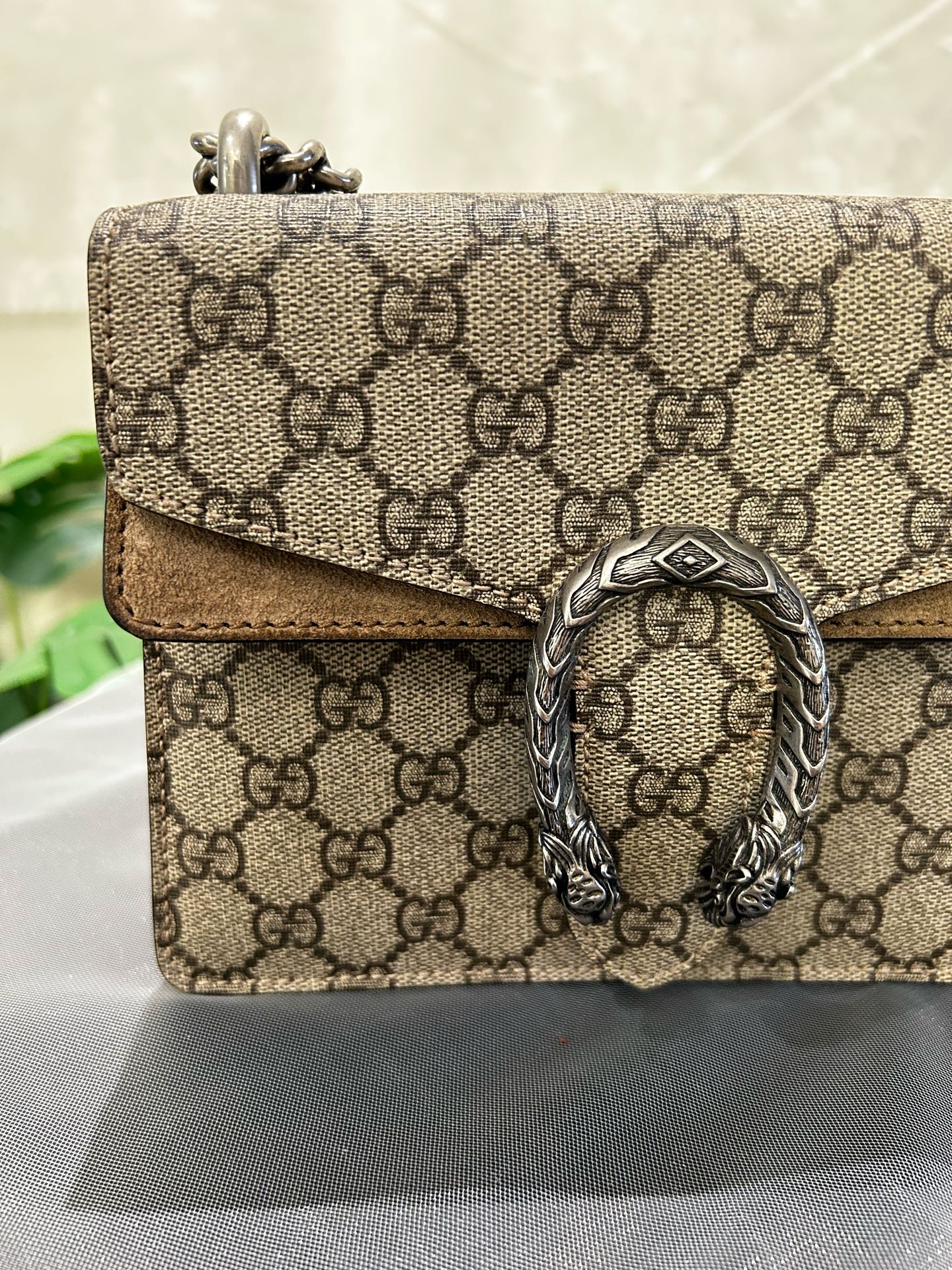 Gucci - Dionysus - GG Supreme canvas with suede trim - Beige - (small)