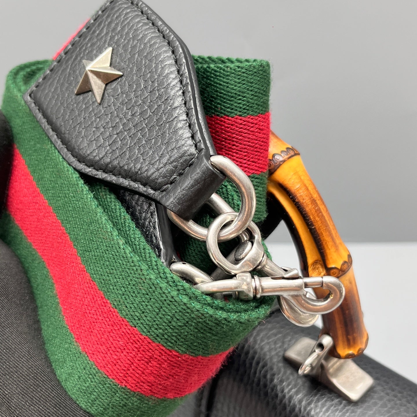 Gucci - Dionysus Bamboo Top Handle Bag - Pebbled leather - Black - (mini)
