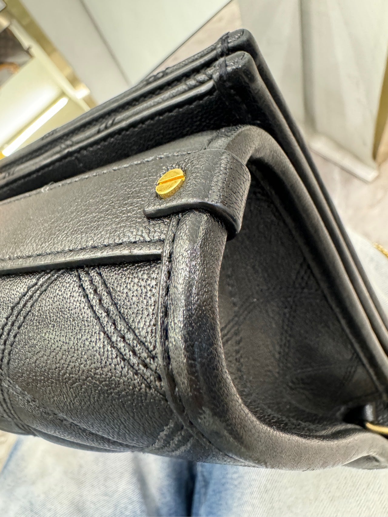 Saint Laurent - Becky Flap Bag - Pebbled calfskin leather - Black - (Medium)