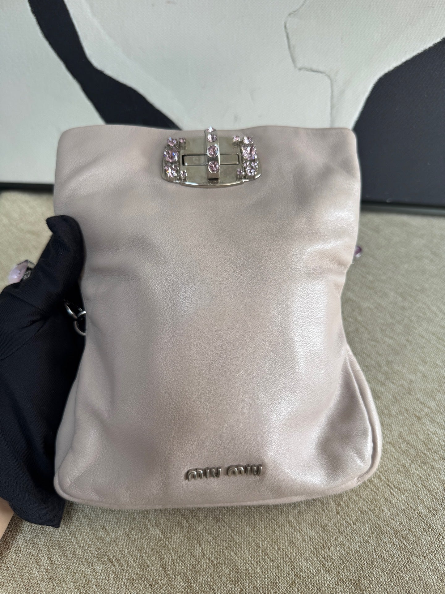 Miu Miu - Jeweled Chain Bag - Lambskin leather - Purple - (mini)
