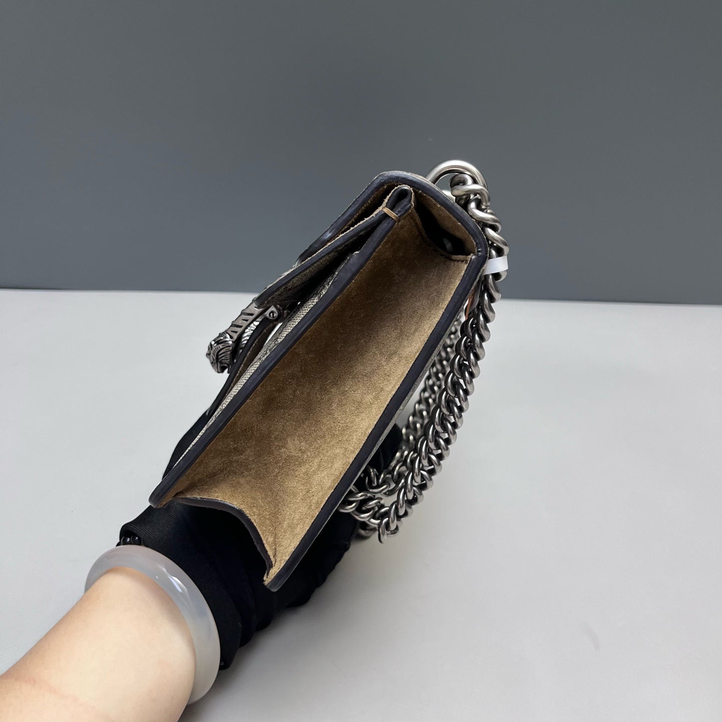 Gucci - Dionysus Chain Bag - GG Supreme canvas and suede - Beige - (mini)