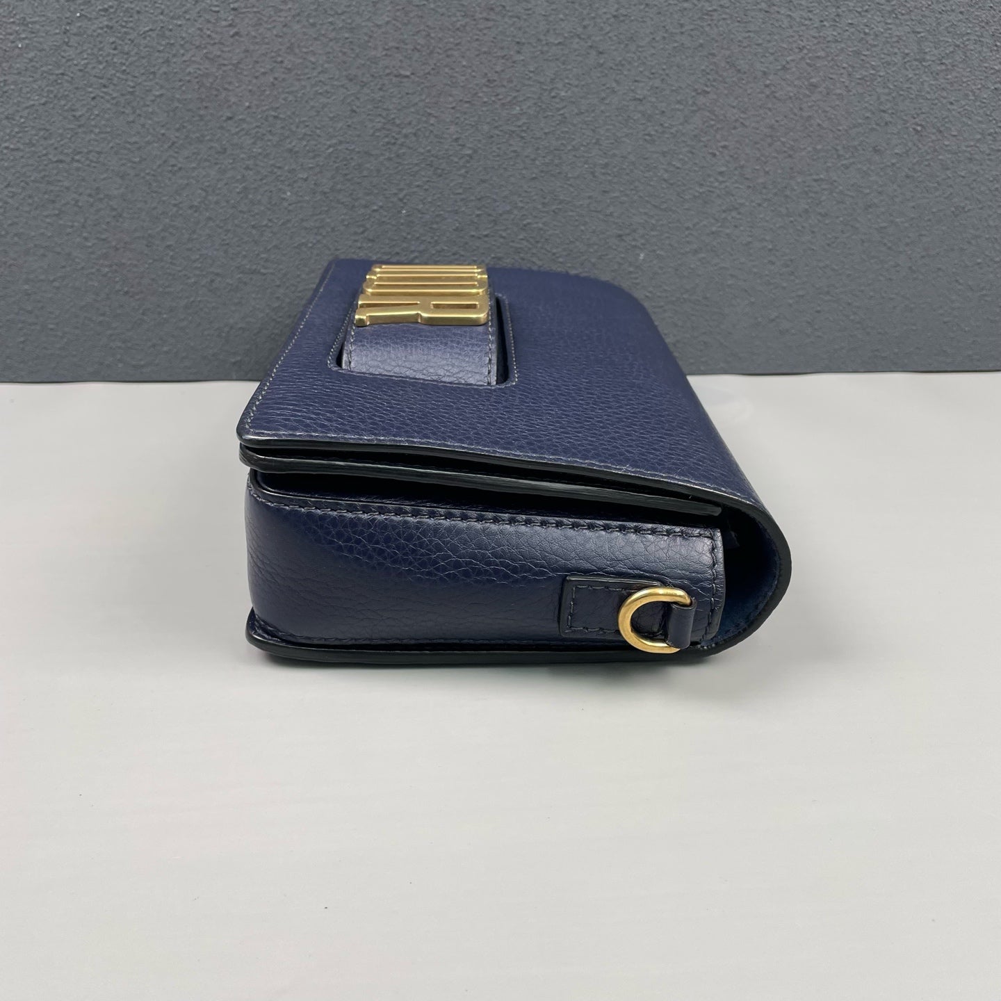 Dior - J'ADIOR - Grained leather exterior with suede interior lining - Navy with Gold-Tone Hardware - (Small)