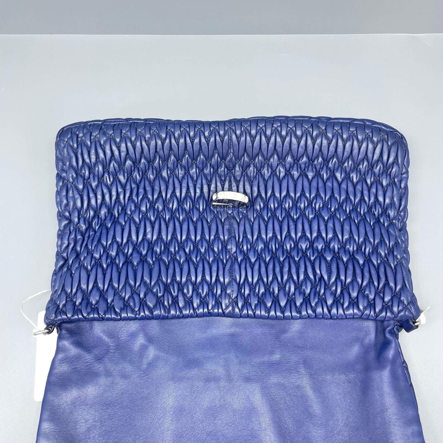 Miu Miu - Matelassé Diamond Chain Flap Bag - Leather - Blue - (medium)
