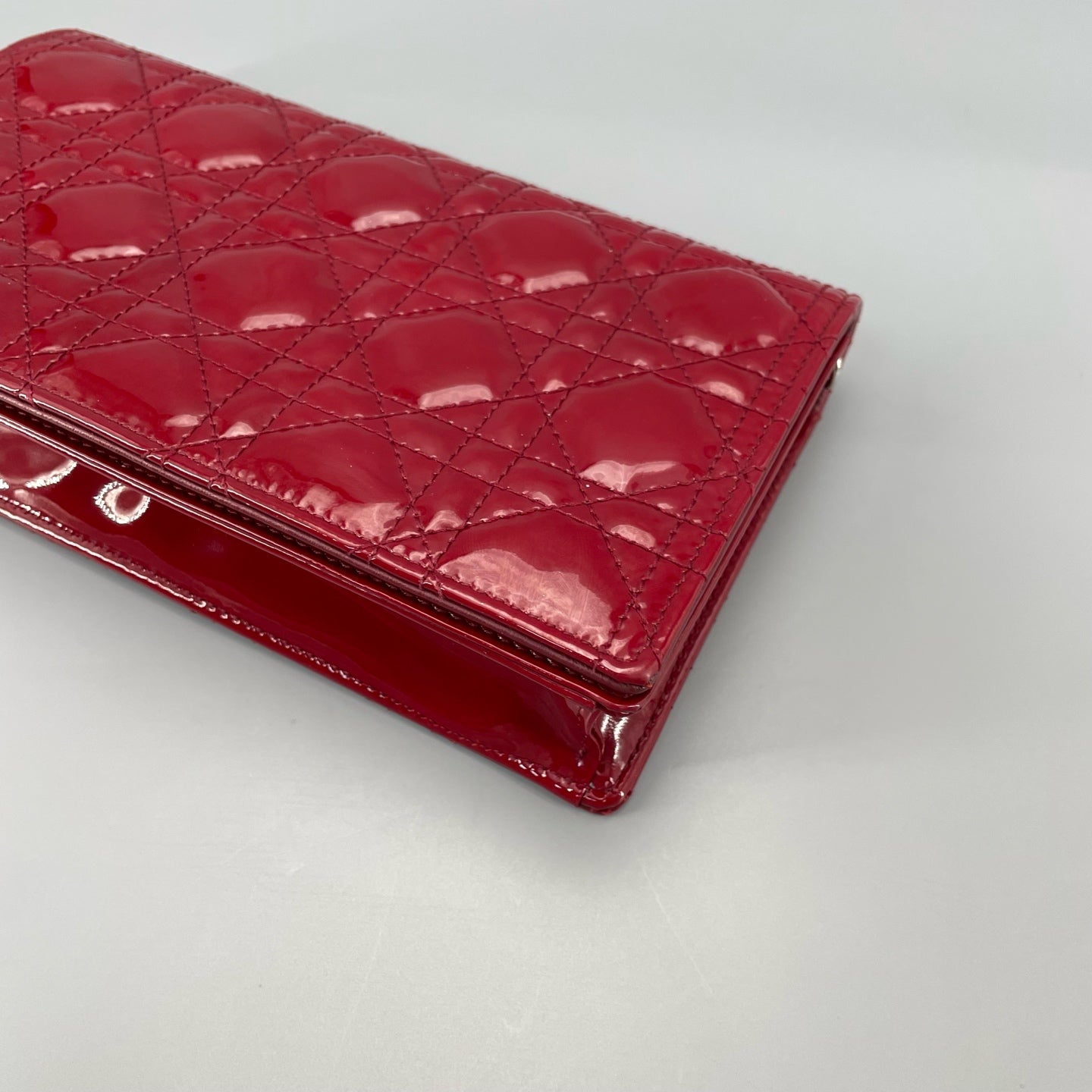 Dior - Lady Dior WOC (Wallet on Chain) - Patent leather - Red - (mini)