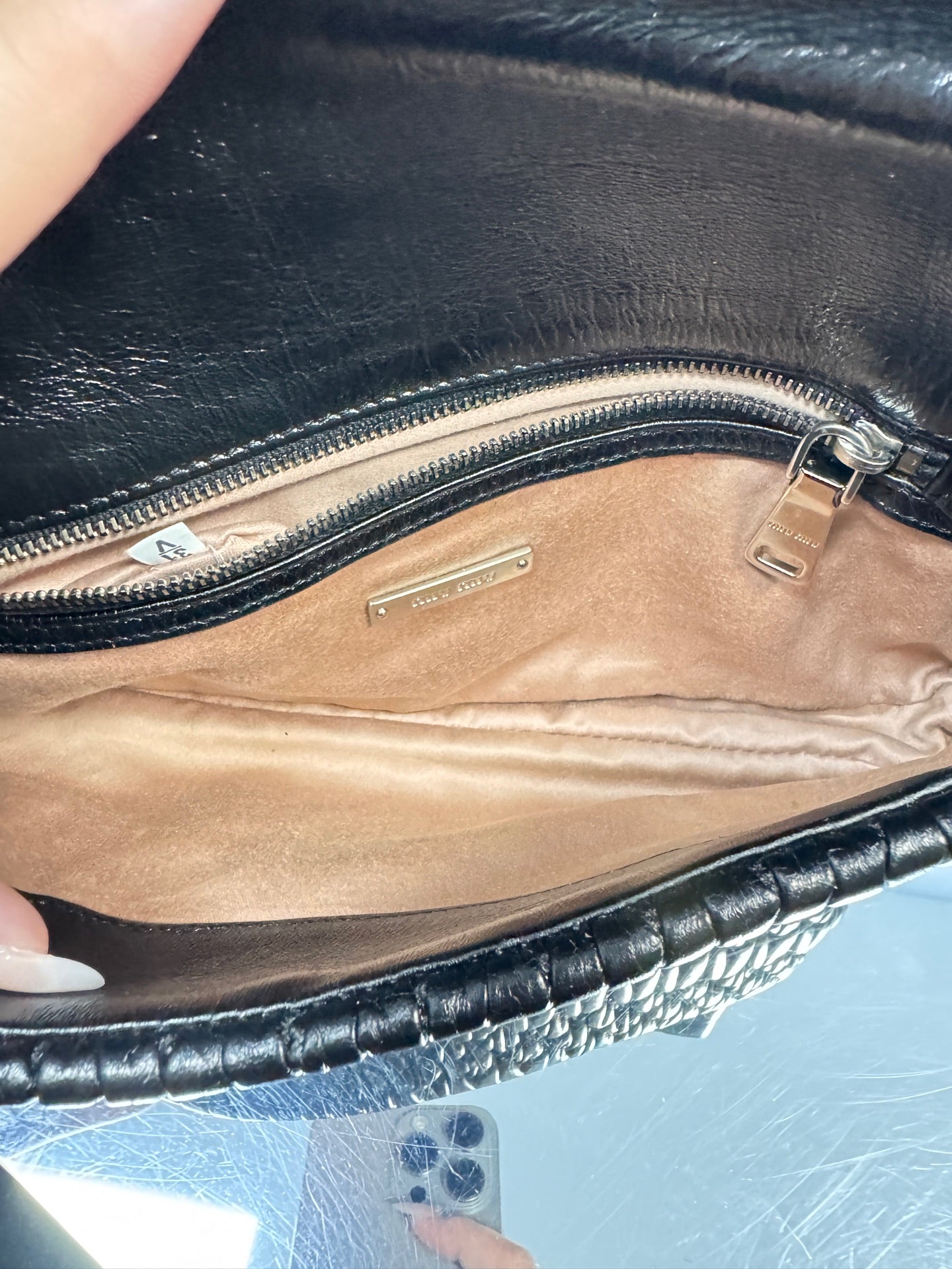 Miumiu - Matelassé Pleated Jewel Bag - Matelassé leather - Black - (medium)
