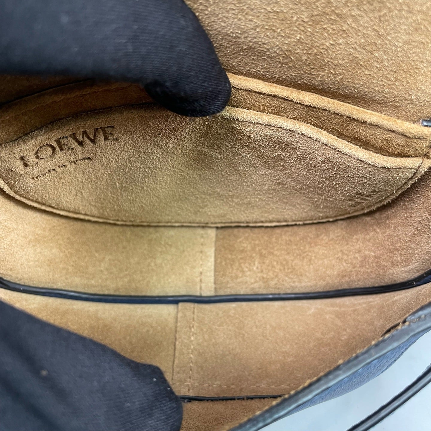 Loewe - Gate Mini Crossbody Bag - Grained calfskin leather exterior with suede lining - Navy - (mini)