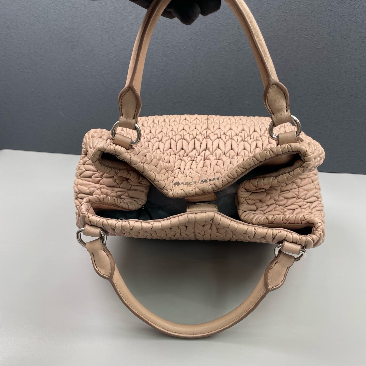 Miu Miu - Matelassé Gemstone Chain Shoulder Bag - Leather - Pink - (medium)