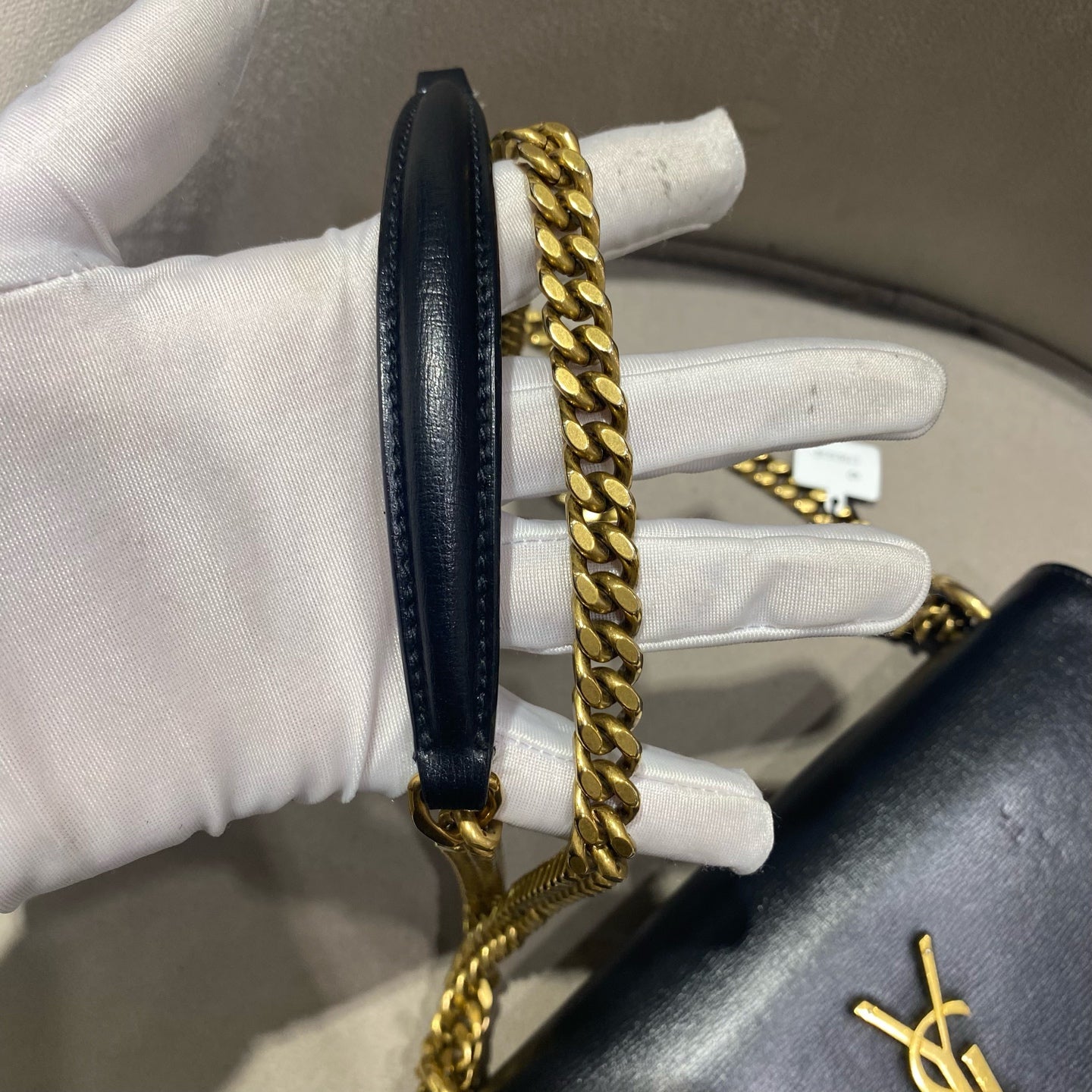 Saint Laurent - Sunset Bag - Grained cowhide leather - Black - (small)