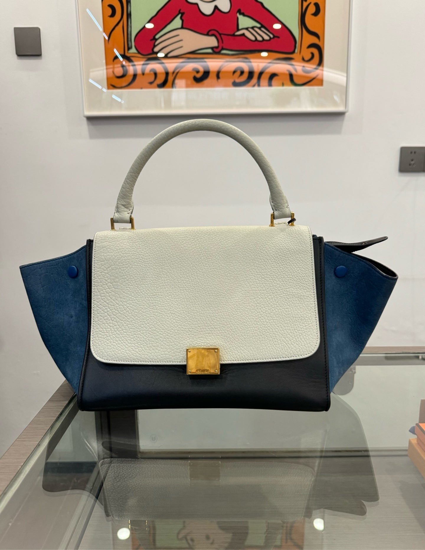 Celine - Trapeze Small - Leather and Suede - Multicolour - (small)