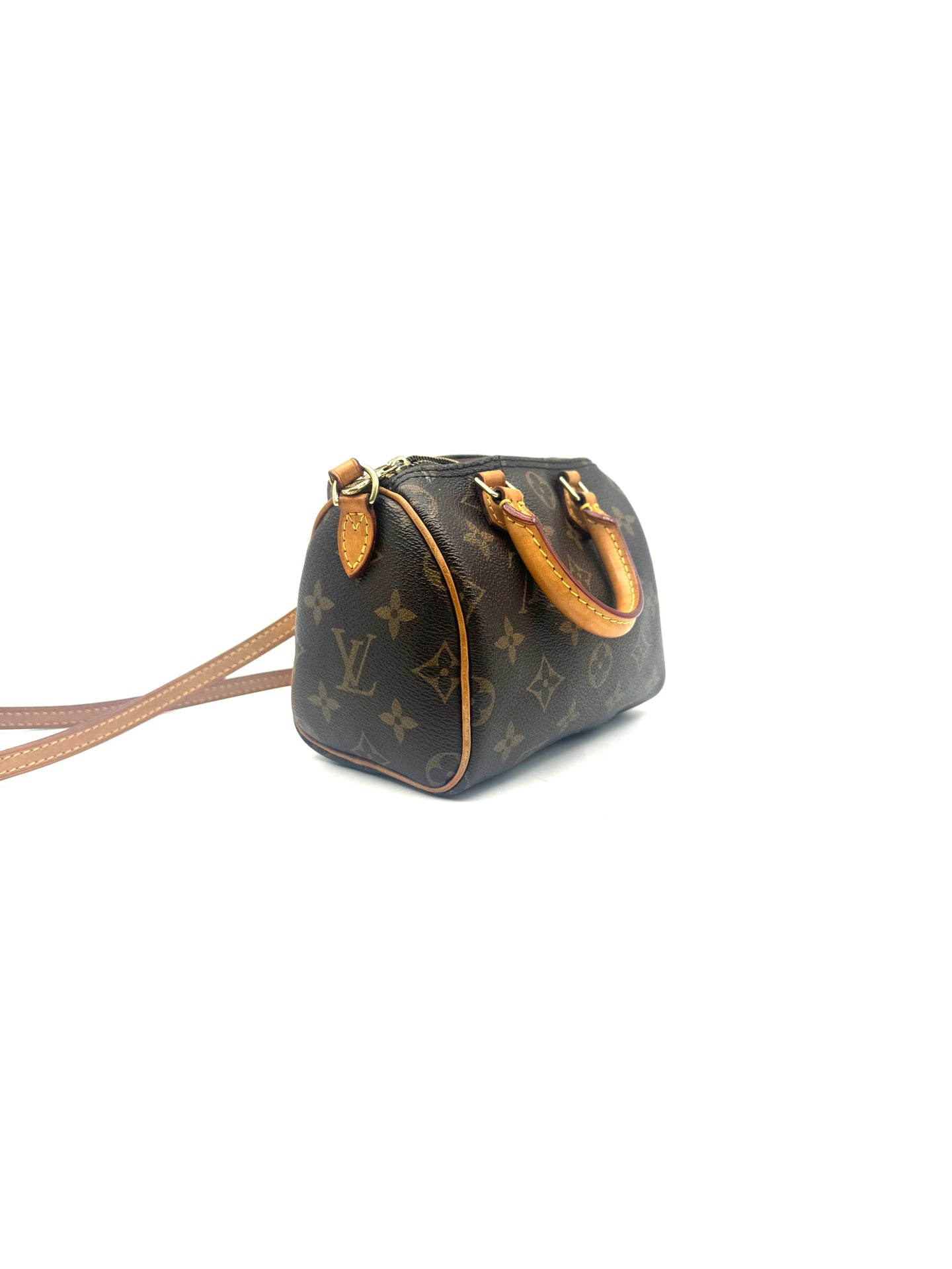 Louis Vuitton - Nano Speedy - Monogram coated canvas with natural cowhide leather trim - Brown - (Mini)