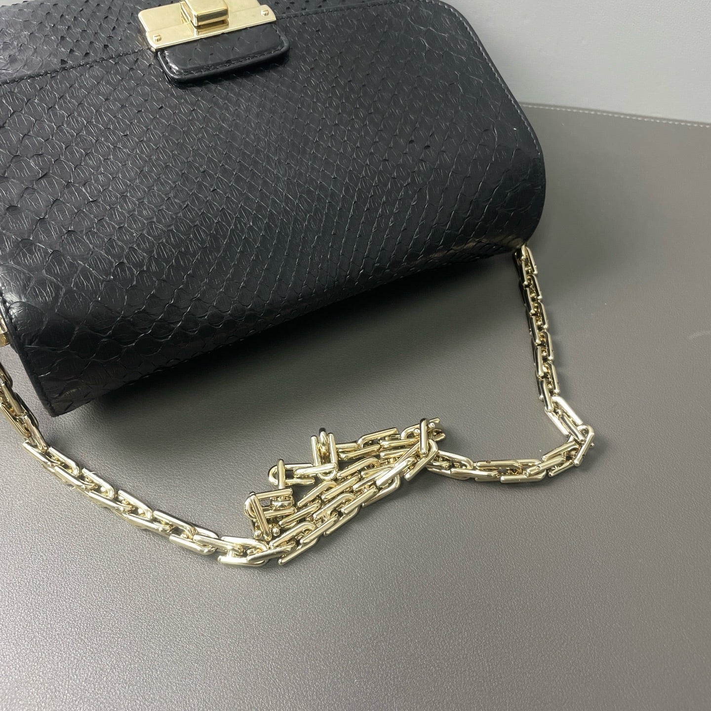 Dior - Diorling Chain Bag - Python skin - Black - (small)