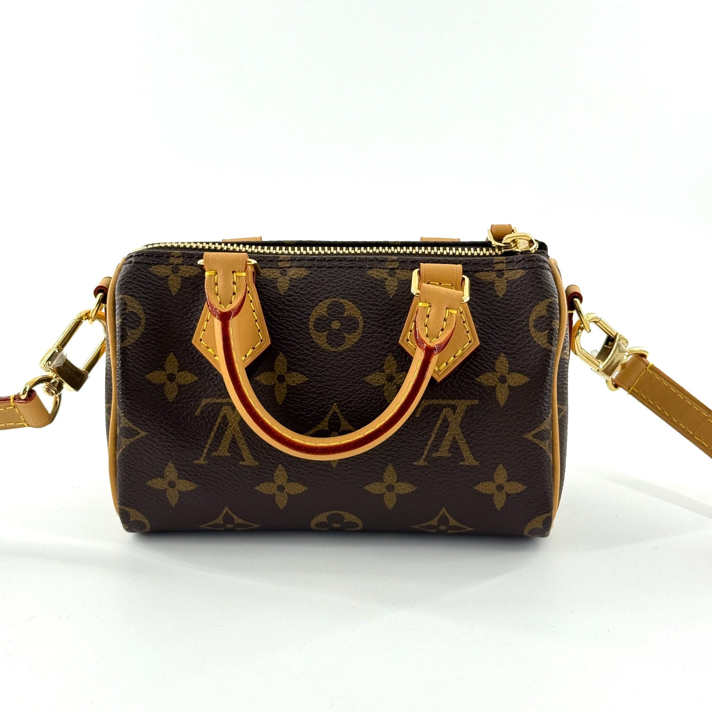 Louis Vuitton - Speedy Nano - Monogram coated canvas with natural Vachetta leather trim - Brown - (mini)