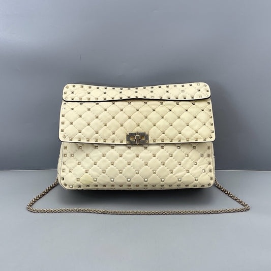 Valentino - Rockstud Messenger Bag - Leather - White - (medium)