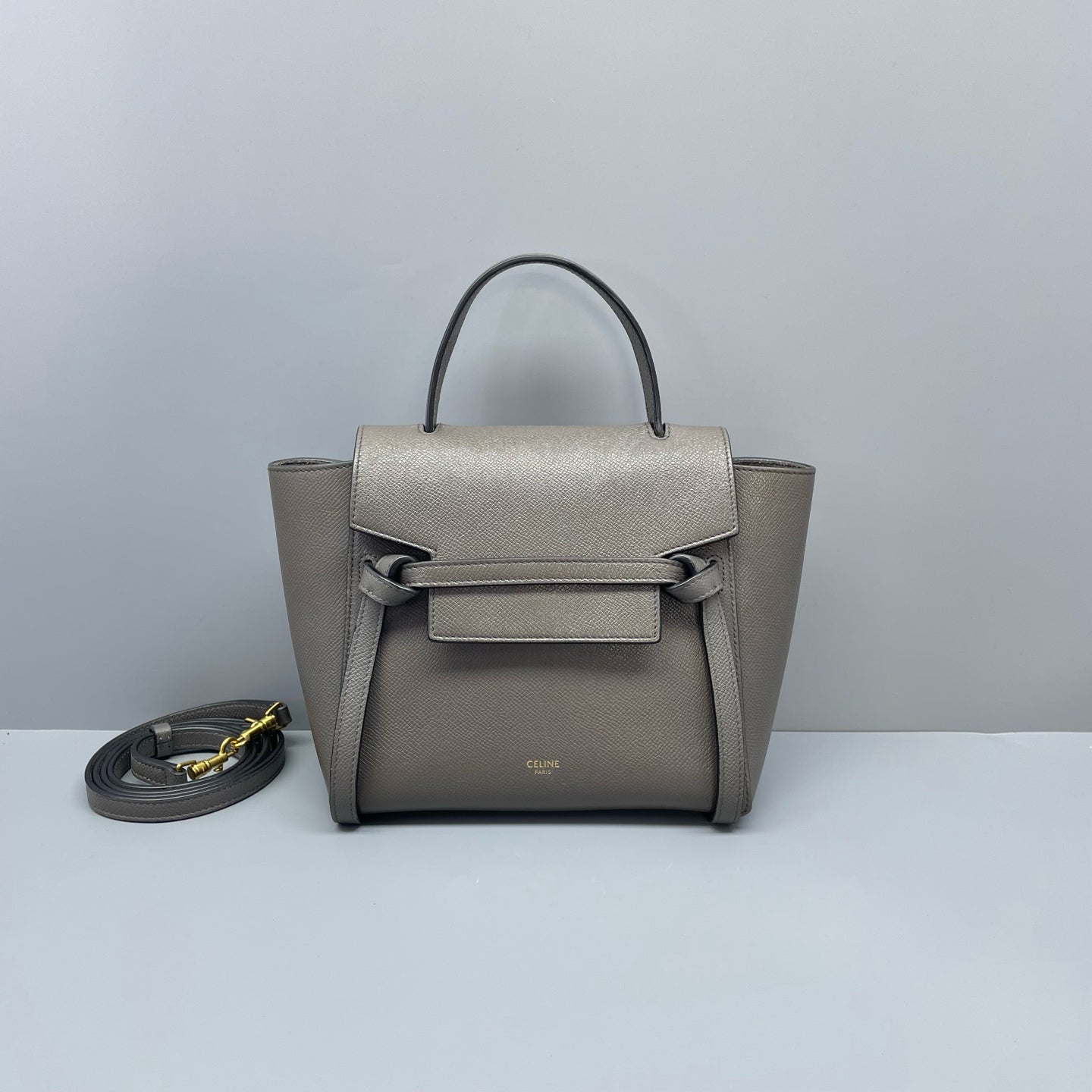 Celine - Belt Bag Nano - Grained leather - Elephant Grey - (mini)