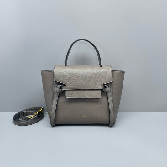 Celine - Belt Bag Nano - Grained leather - Elephant Grey - (mini)