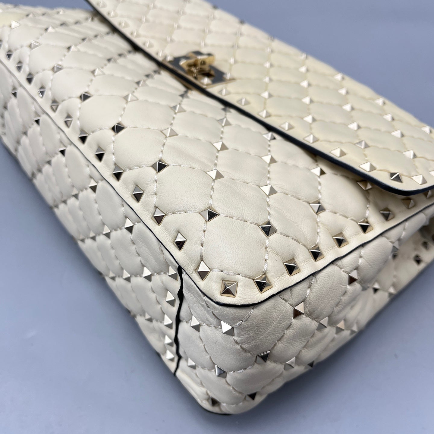 Valentino - Rockstud Messenger Bag - Leather - White - (medium)