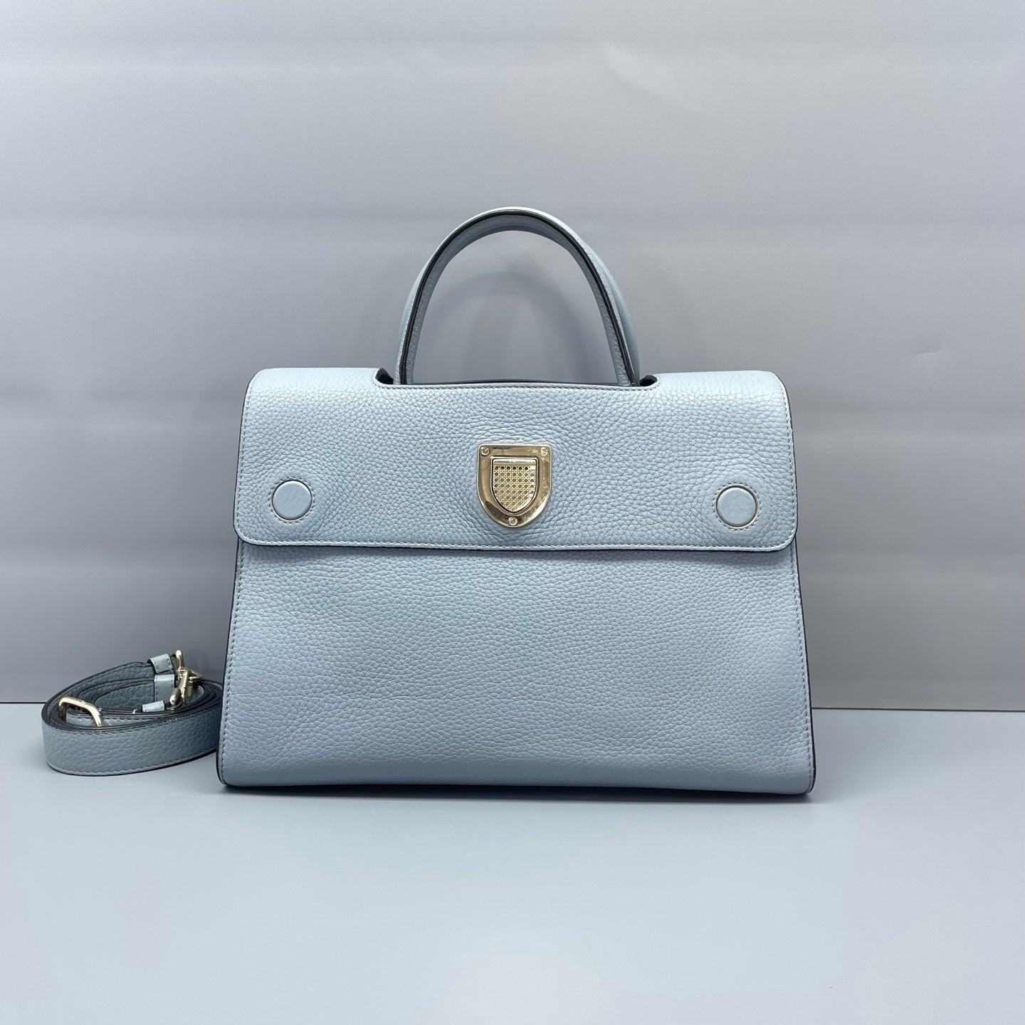 Dior - Diorama Shield Tote Bag - Leather - Blue - (Medium)