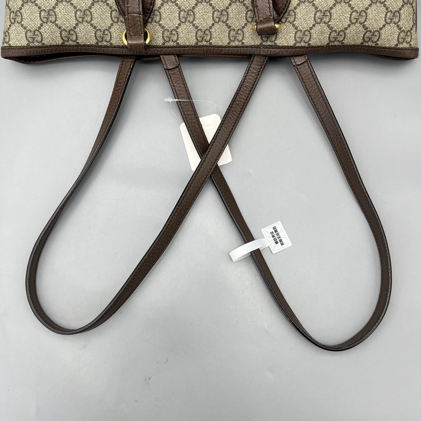 Gucci - GG Supreme Tote Bag - Coated canvas with leather trim - Brown - (Medium)