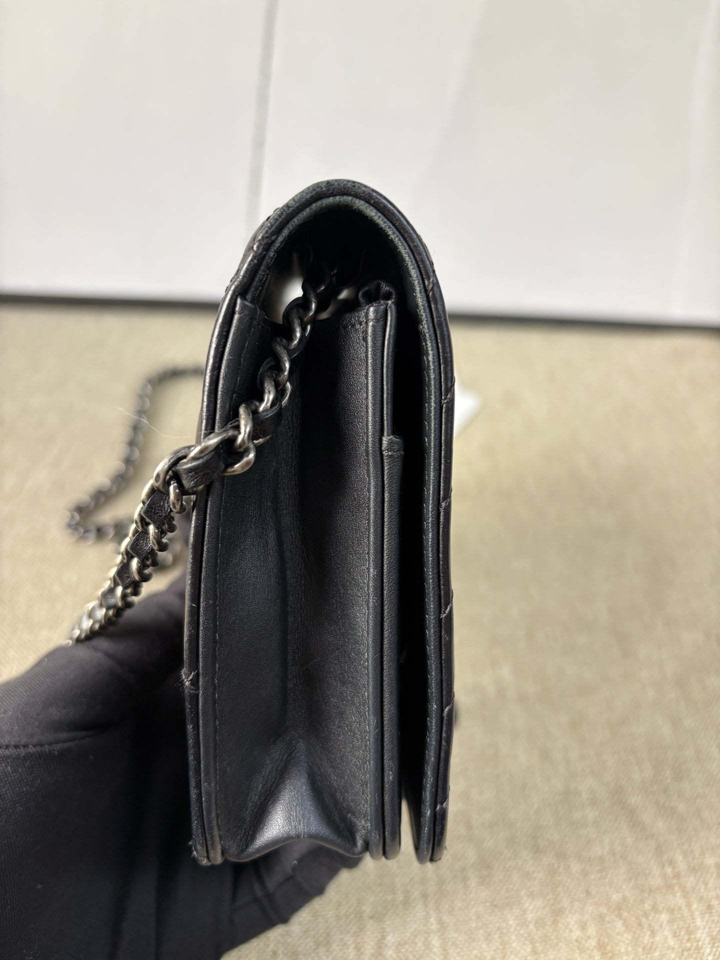 Chanel - Leboy WOC (Wallet on Chain) - Oiled wax leather - Black - (Mini)