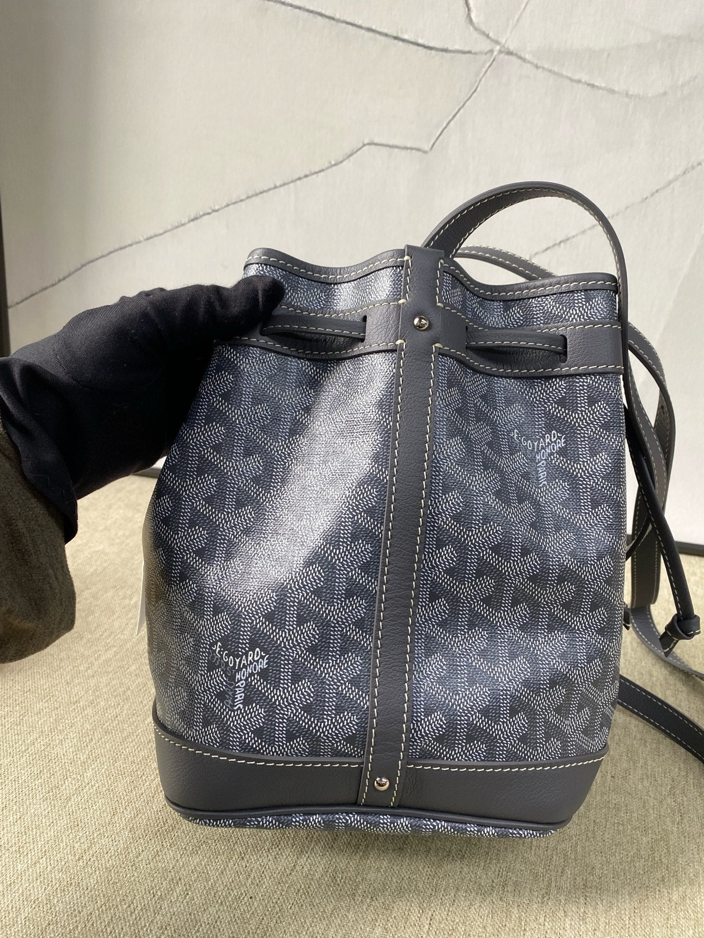 Goyard - Petite Flot PM - Goyardine canvas with leather trim - Grey - (mini)