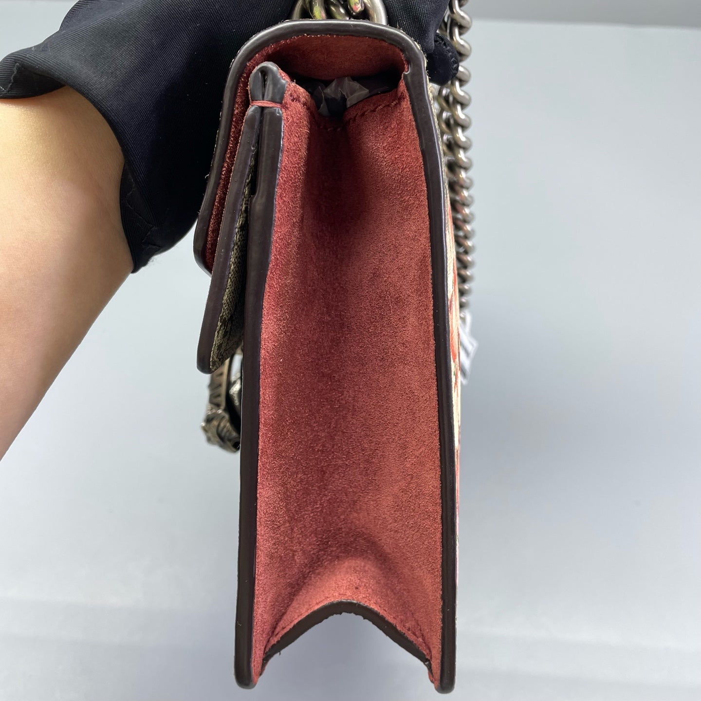 Gucci - Dionysus Floral Small Chain Bag - GG Supreme canvas, Suede, Leather trim - Multicolour, Beige, Burgundy - (small)