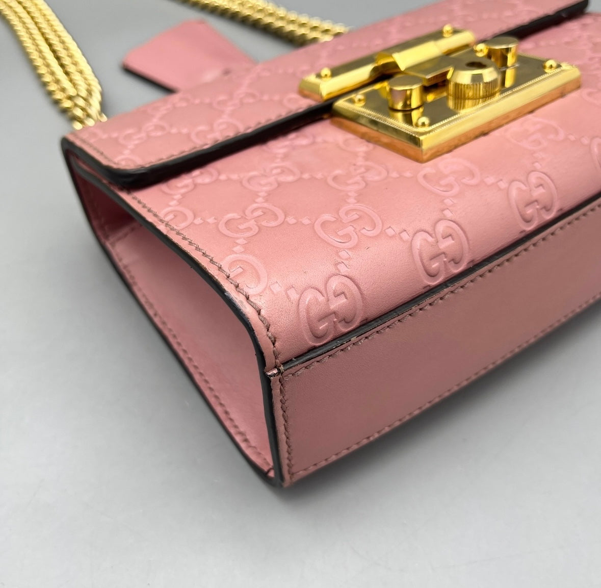 Gucci - Padlock Mini Bag - Gucci Signature Leather - Pink - (mini)
