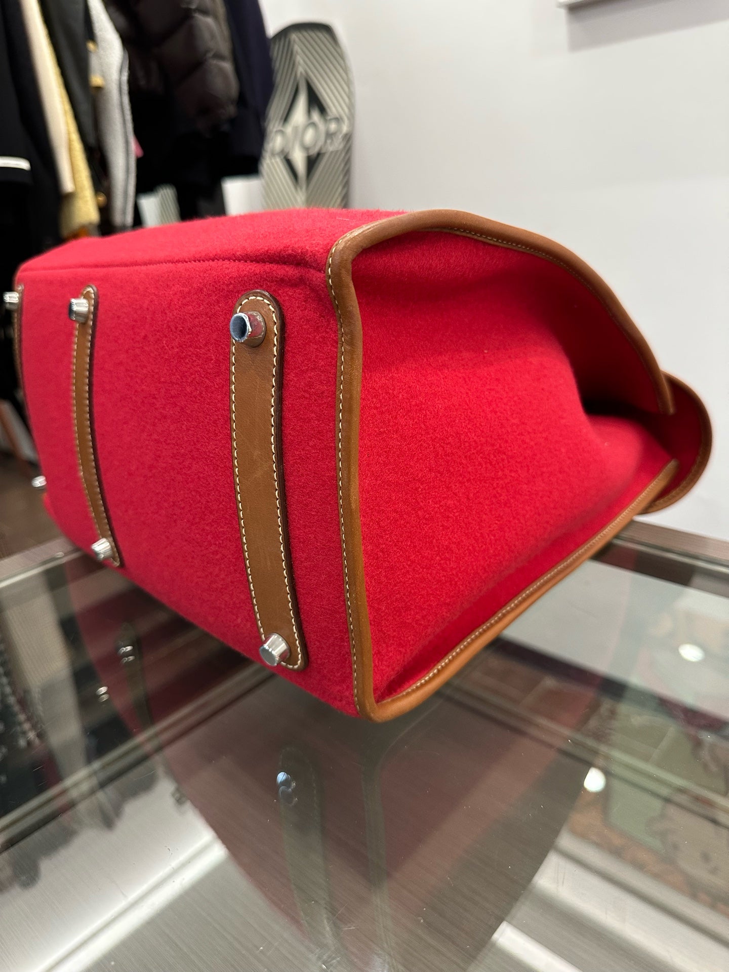Hermès - Feudou Tote - Felt and Leather - Red - (Large)