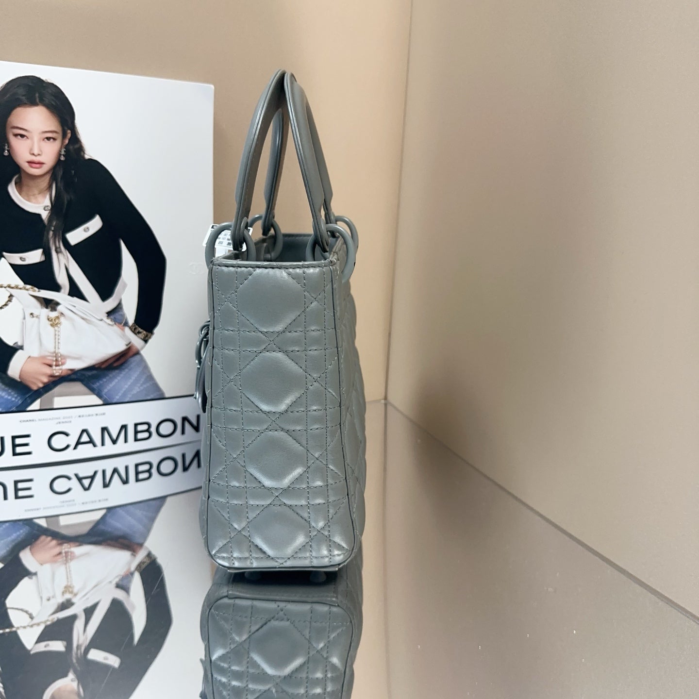 Dior - Lady Dior - Leather - Grey - (Small)