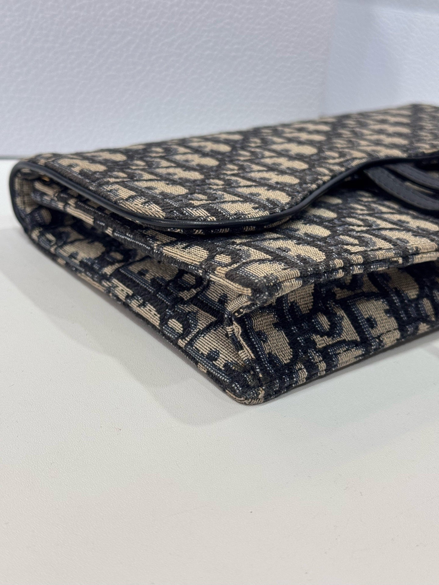 Dior - Saddle WOC (Wallet on Chain) - Dior Oblique jacquard canvas with leather trim - Beige - (mini)