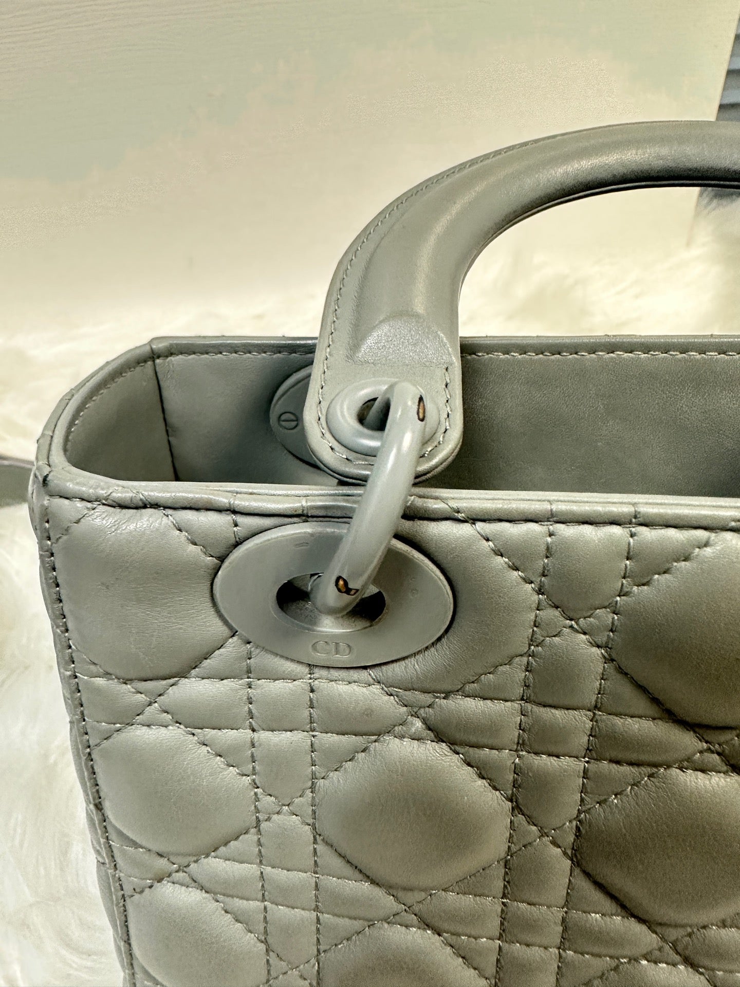 Dior - Lady Dior - Leather - Grey - (Small)