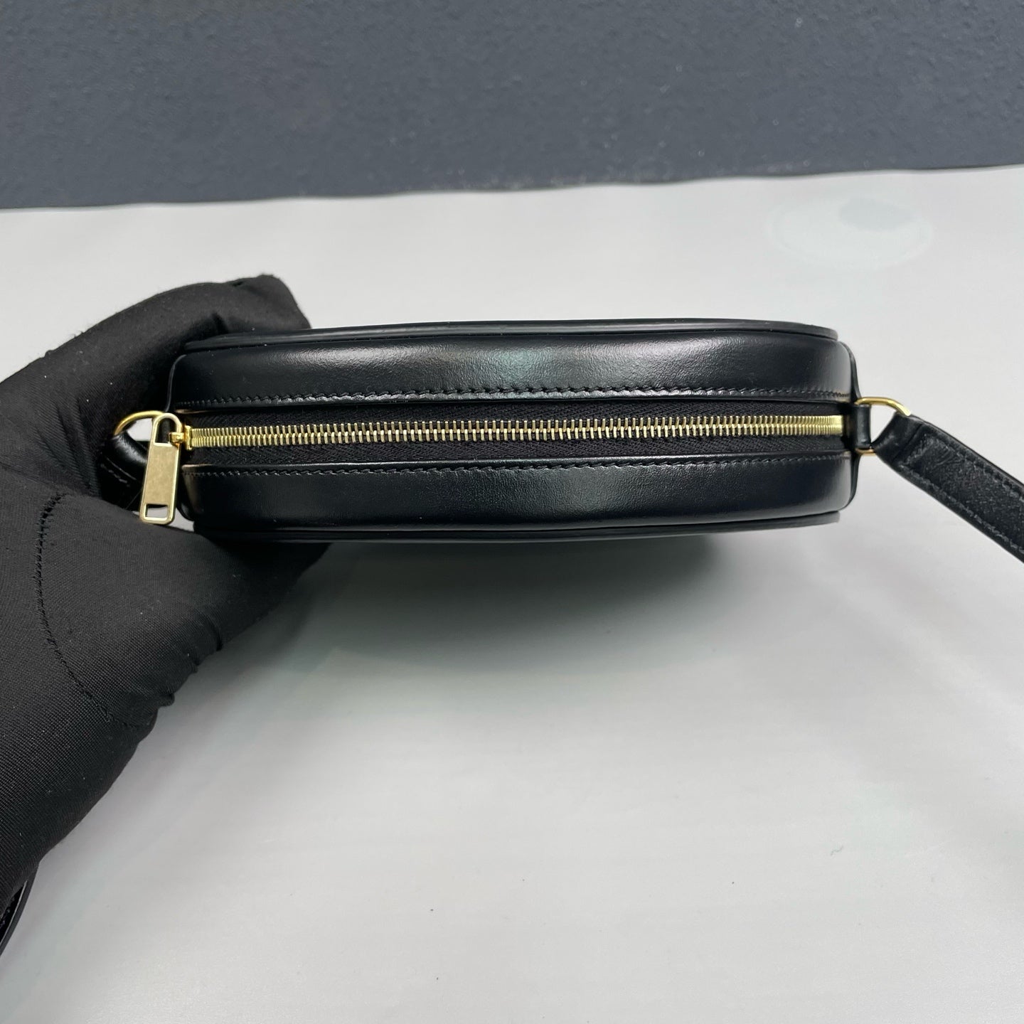 Celine - Triomphe Round Bag - Leather - Black - (mini)