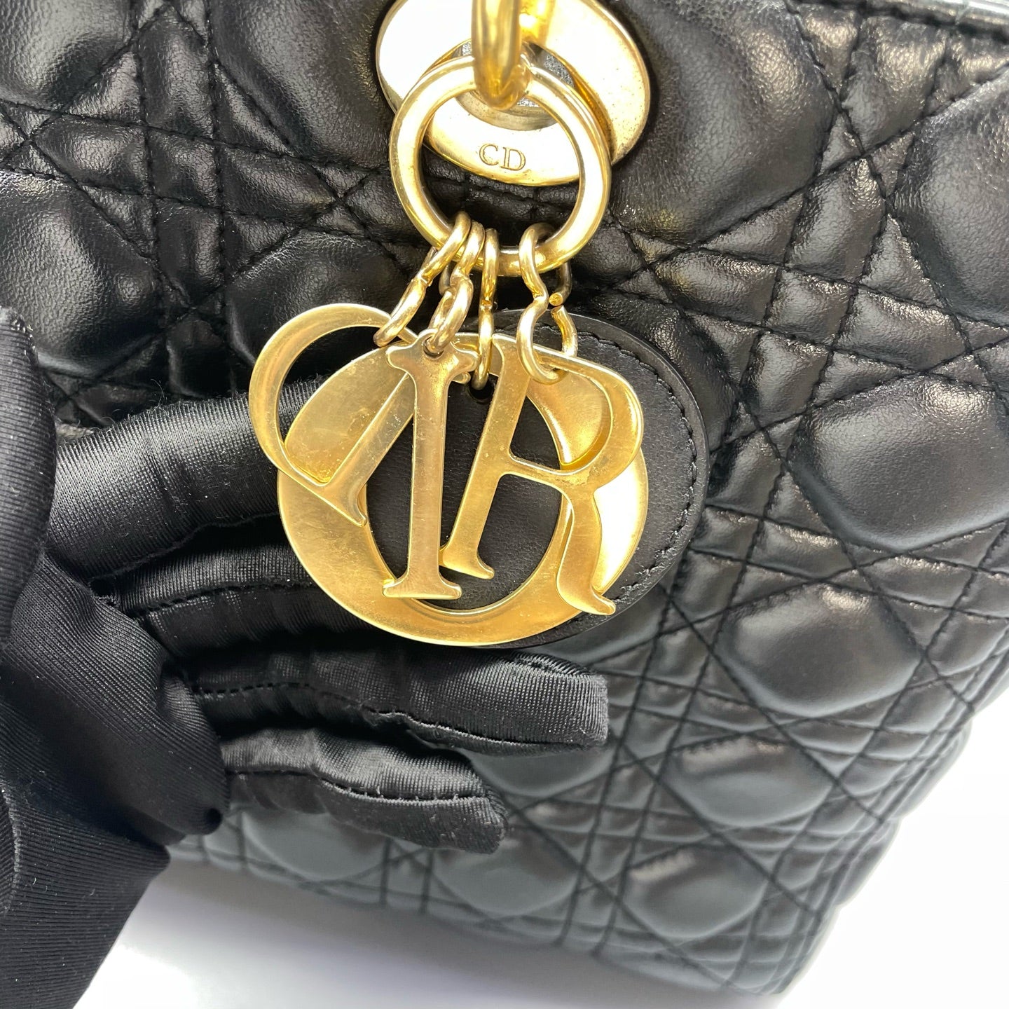 Dior - Lady Dior Large - Lambskin leather - Black - (Large)