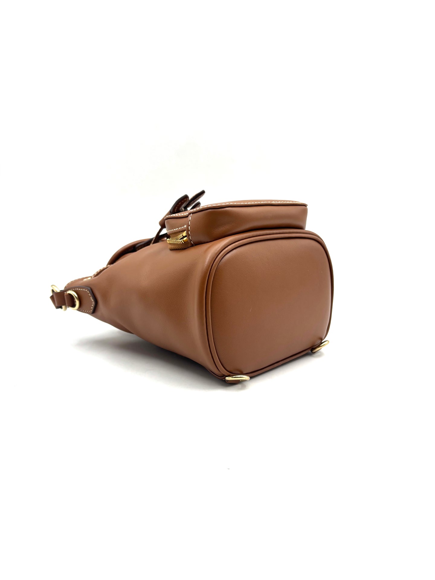 Miu Miu - Drawstring Backpack with Detachable Straps - Leather - Brown - (mini)