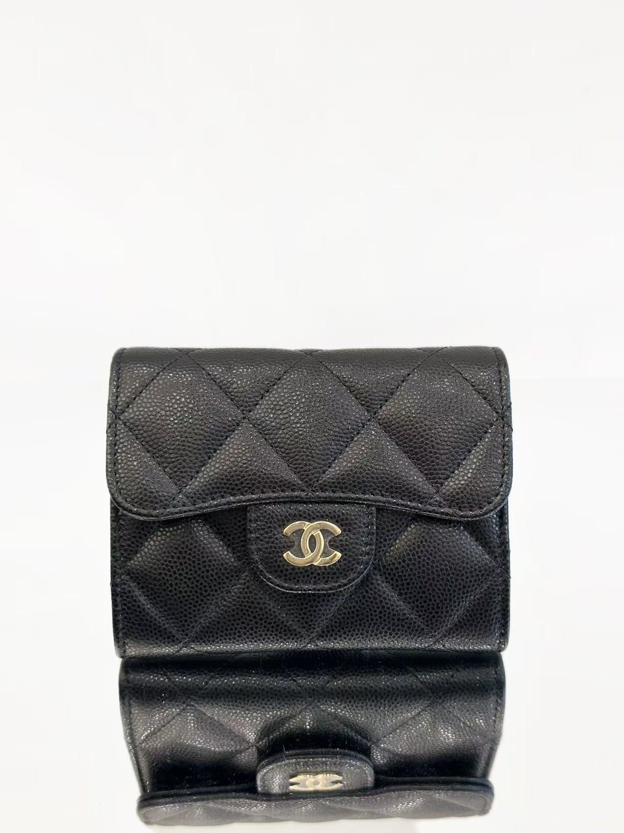Chanel - Mini Chain Card Holder - Caviar leather - Black - (mini)