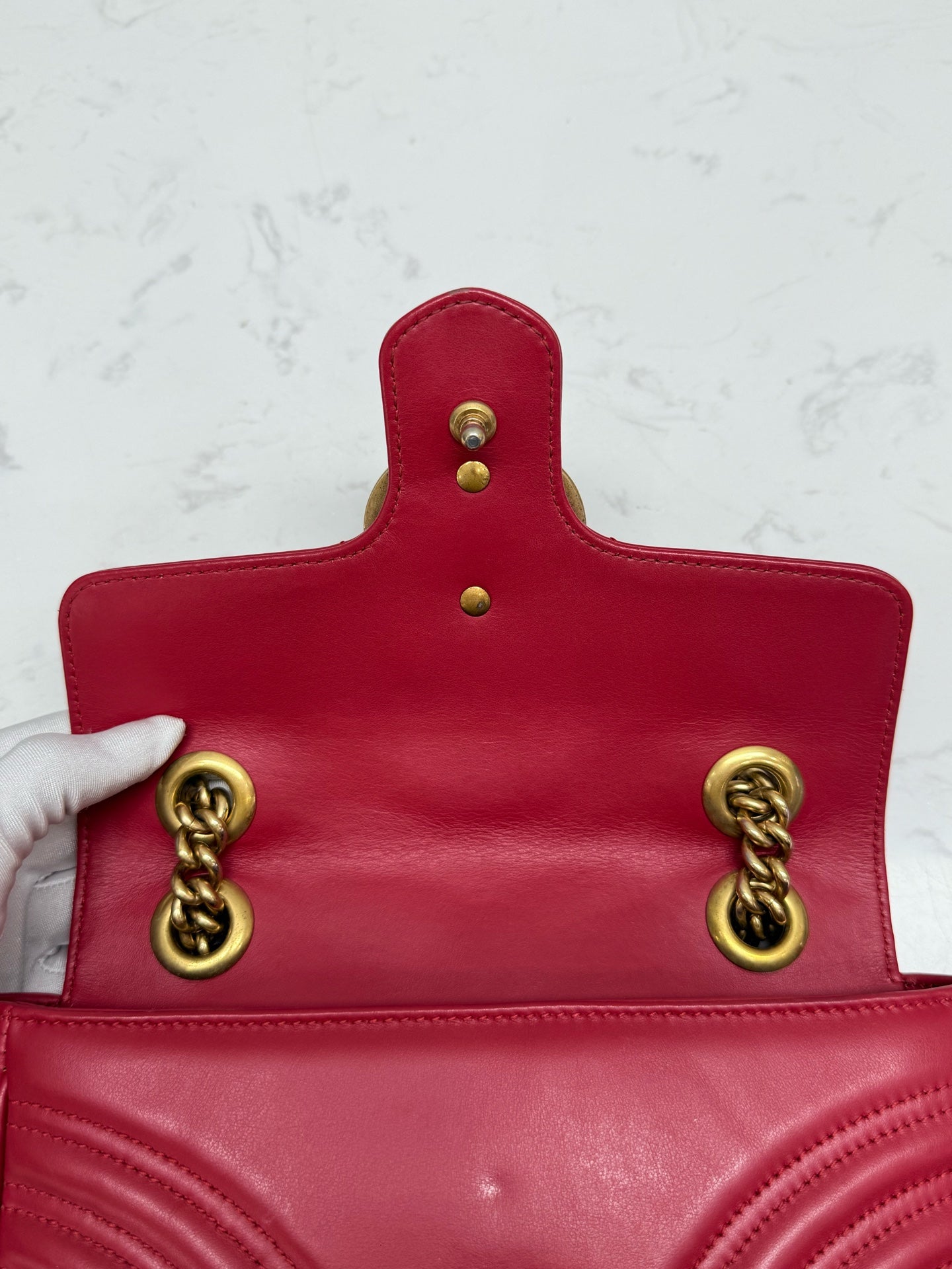 Gucci - GG Marmont Mini - Matelassé leather - Red - (Mini)