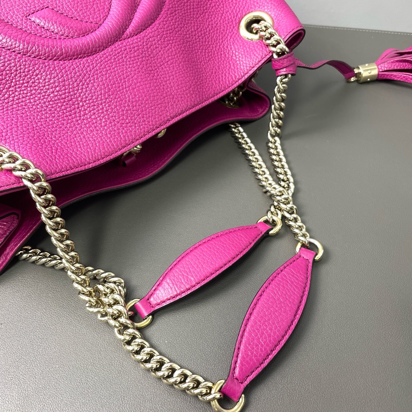 Gucci - Soho Chain Shoulder Bag - Grained leather - Pink - (Large)