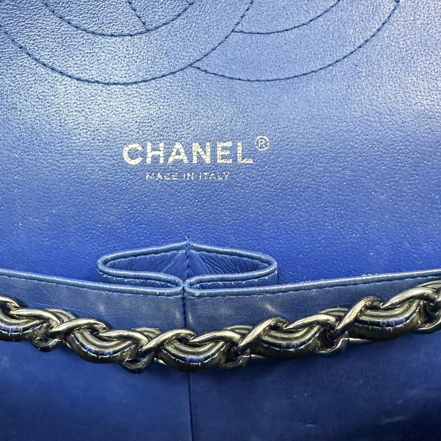 Chanel - Classic Flap Jumbo Double Flap - Patent leather - Blue - (Large)