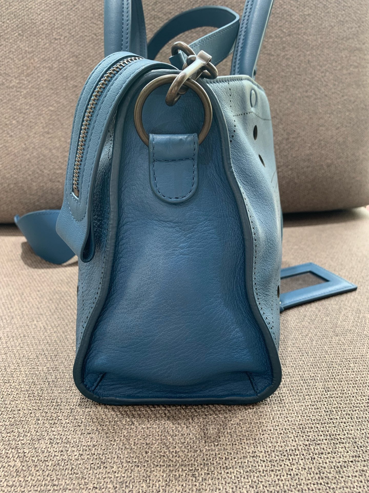 Balenciaga - Perforated City Bag - Leather - Blue - (medium)